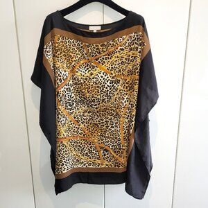 Vintage Animal Print Maximalist Scarf Top Size 1X
